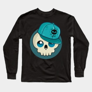 Cute Skull with SnapBack Cap Long Sleeve T-Shirt